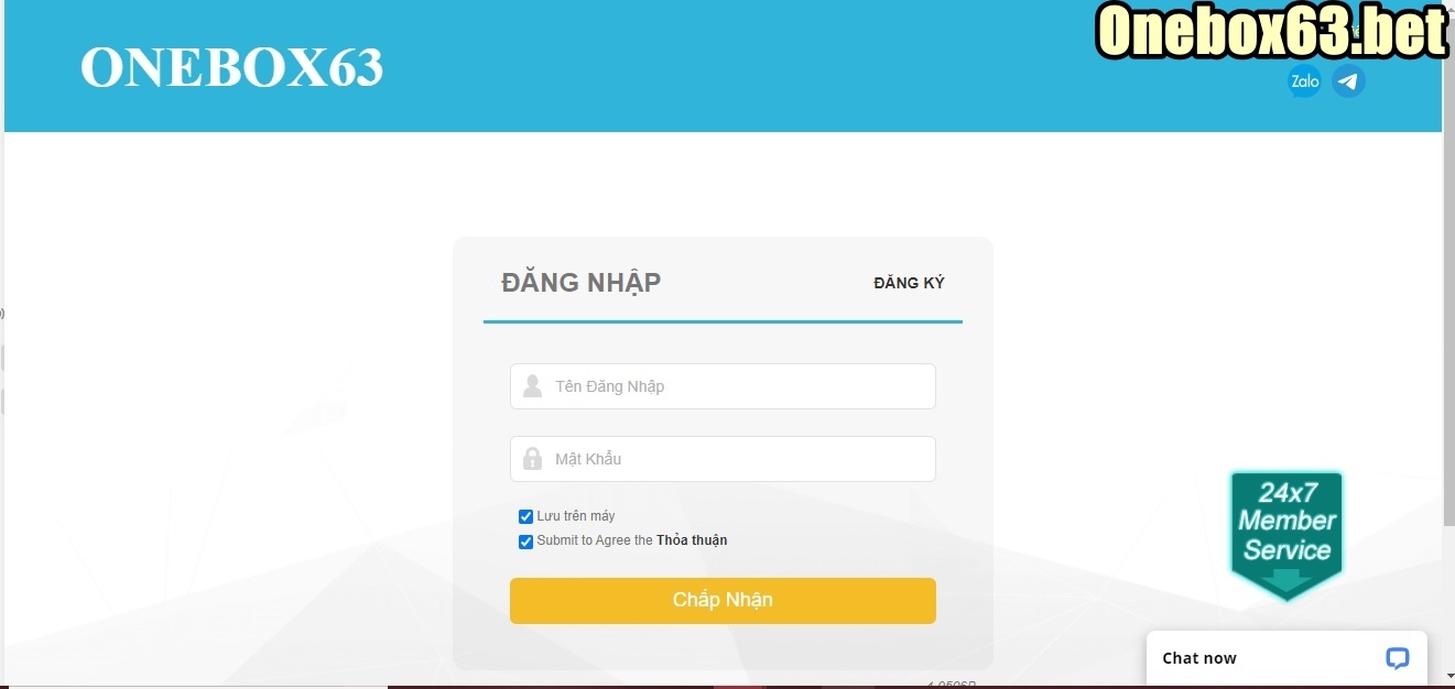 Đăng nhập ngay vào hệ thống nhà cái Onebox63 qua tài khoản cá nhân